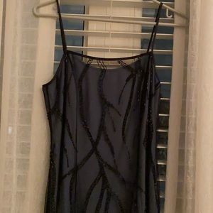 Sequence Evening Gown, Navy Blue